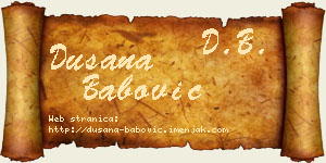 Dušana Babović vizit kartica